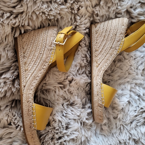 COPY - Tory Burch yellow espadrille wedge sandals - Picture 6 of 7
